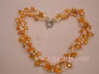 irregular freshwater pearl necklace-two twisted strands
