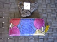 Handmade-Genuine-Real-Python-Snake-Skin-Leather-Womans-Zippered-Purses-Wallet