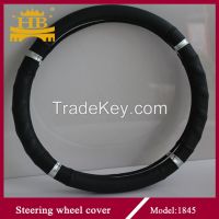 genuine leather steering wheel cover for car