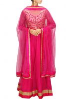 Featuring Pink Colour Floor Length Anarkali Gown
