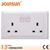 Double UK socket with switch solid style electrical plug