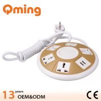 Round 5 gang socket with USB extensiton socket