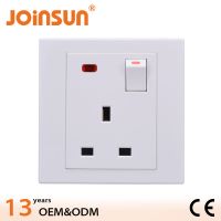 CE white UK 3-pin with neon electrical outlets types
