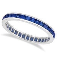 Princess-Cut Blue Sapphire Eternity Ring Band – Allurez