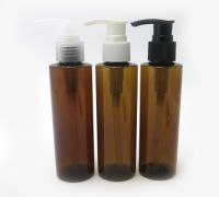 Wholesale 150ml Brown Plastic Pump Spray Bottle For Shower Gel, Shampoo