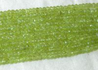 Peridot Faceted Rondelle Beads 3-4mm Size 14 Inch Length Approx