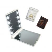 Folding Portable Compact Pocket LED Lighted Makeup Mirror with 8 LED Lights perfect for travelling use