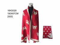 2016 New Fashion 100% Acrylic Bears Jacquard Woven Lady's Shawl