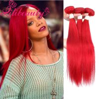 Human Color Red Hair Straight Hair Weaving Remy Human Hair Extension