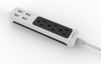 XStrip 3 Gang Surge Protected US Power Strip with 4 USB, FCC Certified