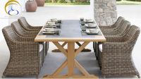 Poly Rattan PE PVC Dining Room Furniture - Resin Wicker Rattan Outdoor Dining Set Furniture