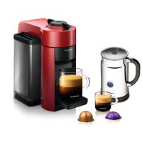 Nespresso Vertuoline Evoluo in Cherry Red &amp; Aeroccino Plus