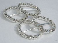 Small and Large Round Circle Or Heart Shape Crystal Rhinestone Buckle Invitation Ribbon Slider Silver/Golden