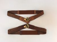 webbing centerback pieced with leather belt