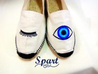 SPART E.B embroidered wink Blue Shoes for Women