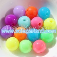 Wholesale 6-20mm Acrylic Fluorescent Beads Loose Spacer Beads Charms