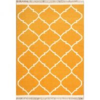 Moroccan Yellow & Gold Wool Rug 38009 5x8