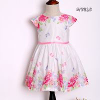 Printed latest dress styles flower nice dresses for girls