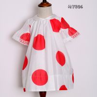 Fashion kids girls dresses red dots simple kid summer dress for bulk