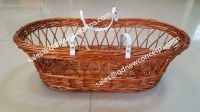 Handmade Grey Color Wicker Basket For Baby Sleeping