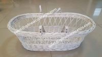 Handmade Grey Color Wicker Basket For Baby Sleeping