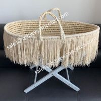 Handmade baby sleeping basket corn husk moses basket