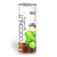250ml Canned Premium Quality Coconut Sparkling Water with Chocolate juice