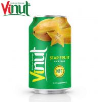 330ml Can (Tinned) Original Taste Star Fruit Juice OEM Private Label Free Products Sample Sugar Free Low Calories