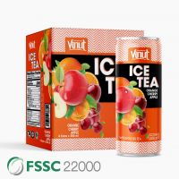 250ml Carbonated drinks Can (Tinned) Ice Tea Orange Apple Cherry Juice Distributors Fresh cool natural OEM Brand High Quality