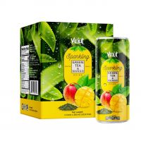 250ml Carbonated drinks VINUT Box 4 Cans Green tea & Mango Suppliers Healthy natural OEM Private Label Free Products Sample
