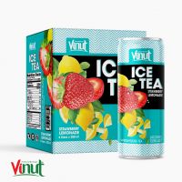 250ml Carbonated drinks Box 4 Cans Ice Tea Strawberry Lemonade Juice White Label Factory Less Sugar Beverage Packaging Design