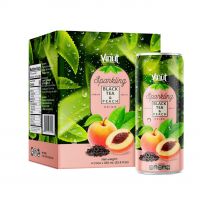 250ml Carbonated drinks VINUT Box 4 Cans Black tea & Peach Manufacturing No calories Beverage Customize Formulation