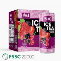 250ml Carbonated drinks Can (Tinned) Ice Tea Strawberry Blackberry Raspberry Juice Modern Desgin Private Label Bulk Selling