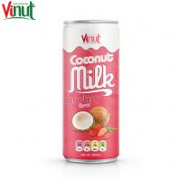 320ml VINUT Can (Tinned) Coconut milk with Strawberry OEM Brand High Quality Manufacturer Directory Low-Carb in Vietnam