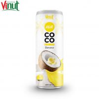 250ml VINUT Can (Tinned) Coconut milk with Banana Private Label Manufacturing diet soft drink Low-Salt in Vietnam