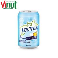 330ml VINUT No Sugar Can (Tinned) Sale fresh customized label Ice tea Flavour Orange fresh Sellers Vietnam