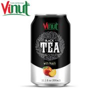 330ml VINUT Soft Drinks Small MOQ Can (Tinned) OEM Good Quality Black tea with Peach flavour