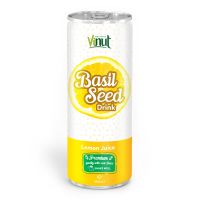 High Quality 250ml Halal, HACCP, ISO 250ml Premium Quality Basil Seed Drink Lemon Juice flavour