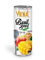 Health Drink 250ml Cans Premium Quality Basil seed Drink with Mango Juice Flavour Certified Approved