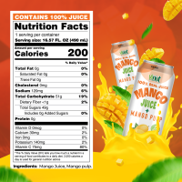16. 57 fl oz Vinut 100% NFC Mango Juice Drink with Pulp (No Added Sugar)