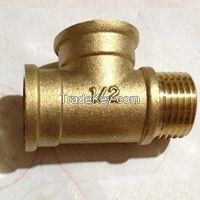       LOT 2 Tee 3 Way Brass Pipe fitting Connector 1/2" BSP Female x 1/2" B