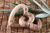 Olive Wood Carved Wedding Hearts Gift