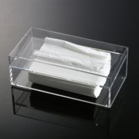 Clear acrylic hotel tissue box with cover