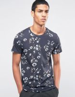 TUSK- Crew Neck T-shirt with All Over Floral Print