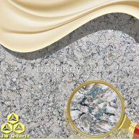 Childhood-Green color mixed Quartz Stone Slab for Countertop