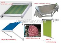 aluminium retractable window awning