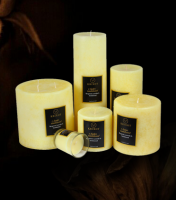 MOTTLE PILLAR CANDLES AMBER SANDALWOOD