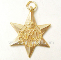 Military Medals Gold 3D Star Shape Crown Accept customized pins