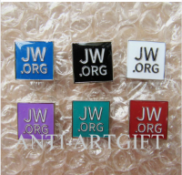 Wholesale soft enamel JW. ORG square pin badge 15MM