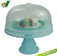 cake stand with clear glass crystal lid